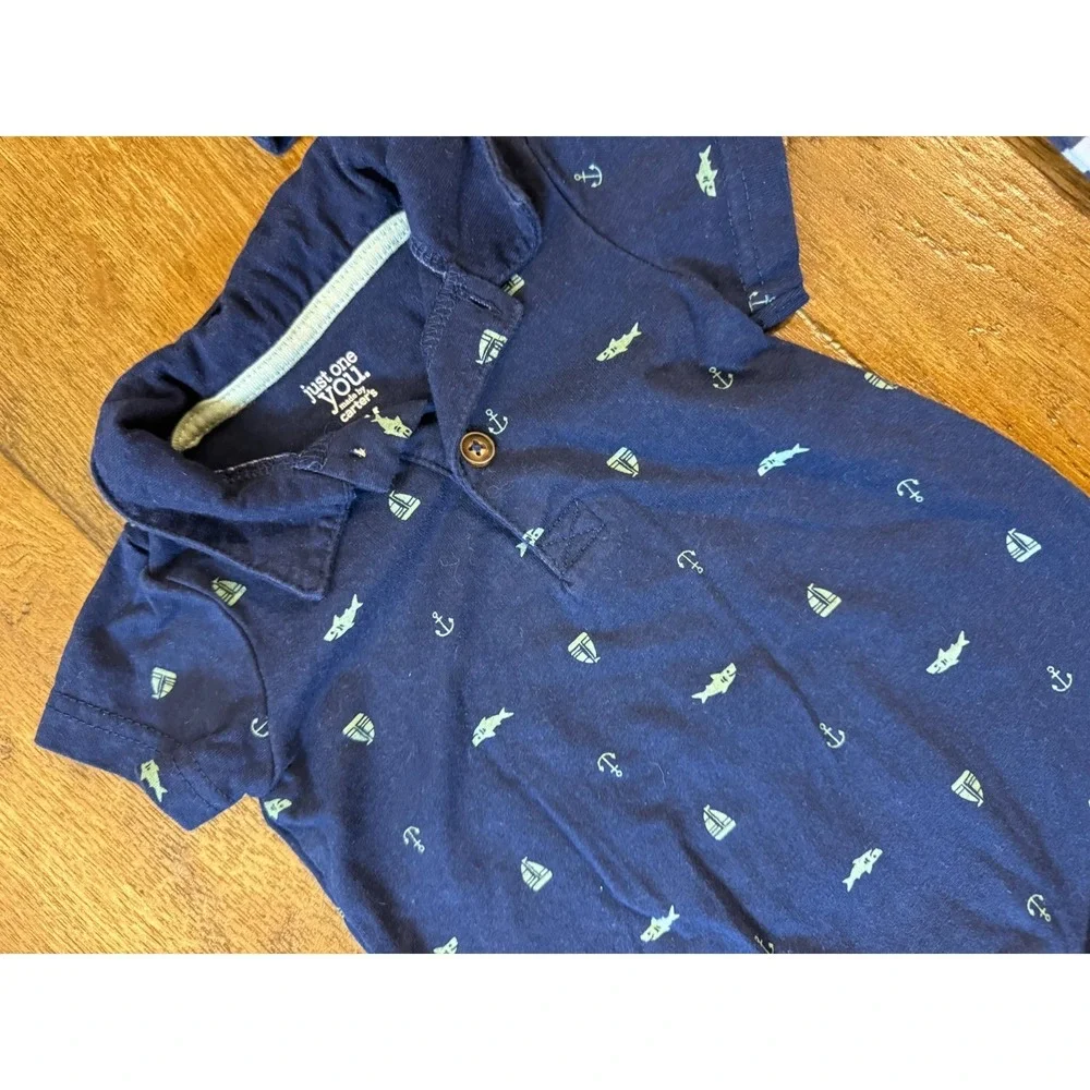Baby Boy 3‎ Months Summer Rompers 1 Piece Outfits Collared Clothes Lot Dog Gone